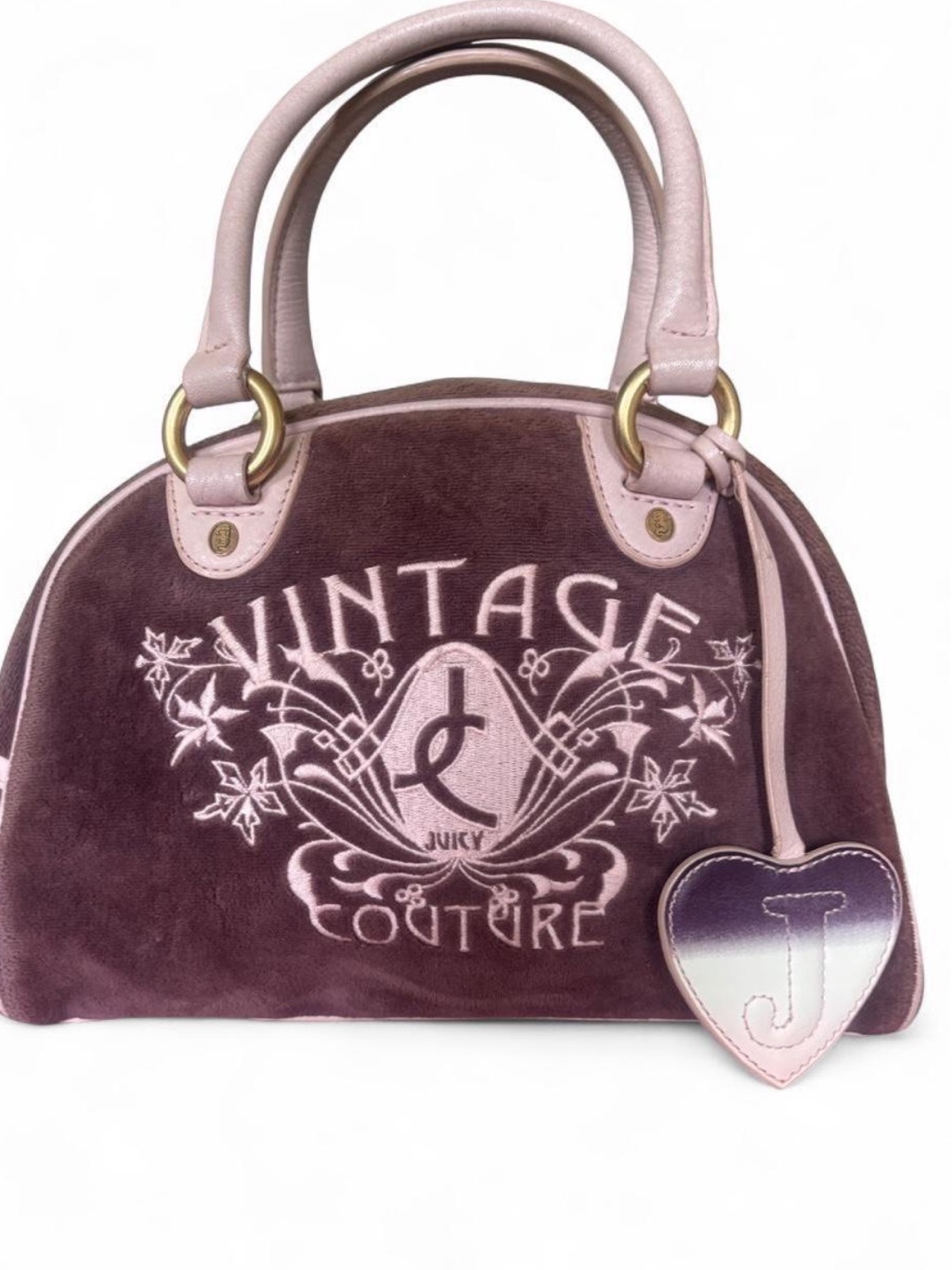 Vintage Juicy Couture Pink + Purple Bowler Bag With Original Duster